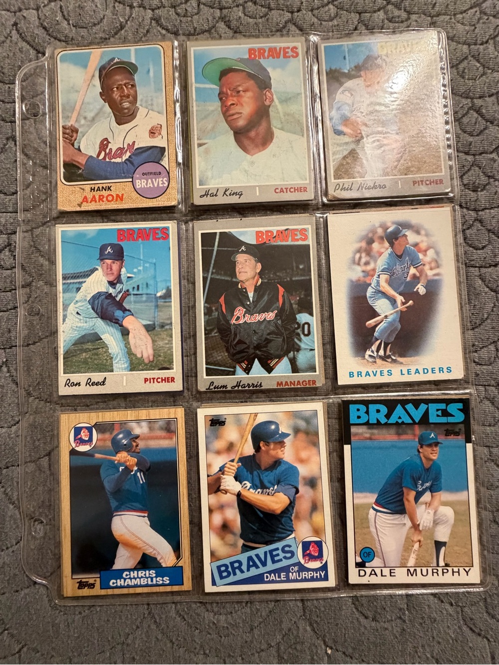 Topps Braves Baseball Card Sleeve - Blue and White Accents